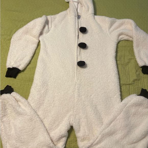 Silver Lilly FUNZIEZ Snowman Costume Sherpa Adult One Piece Cosplay Pjs Unisex - Picture 3 of 7